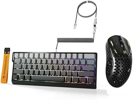 MAMBASNAKE X60HE Rapid Trigger Gaming Keyboard M2 Blade Carbon Fiber Gaming Mouse Beginner e-Sport Set Gaming Keyboard Mouse Set Black