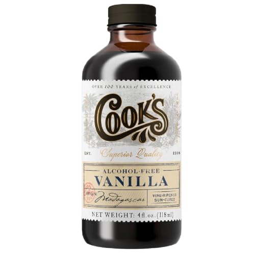 Cooks, Alcohol Free Pure Vanilla, for Cooking, Baking, Desserts, Madagascar Pure Vanilla, 4oz