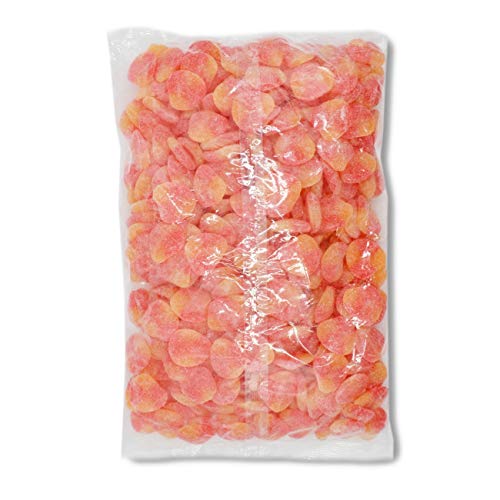 Peach Rings Gummy Candy 5 lb Bulk Bag Sweet and Sour Chewy Peach Flavored Gummies Sugar-Coated Candy For Parties Sharing And Candy Buffets