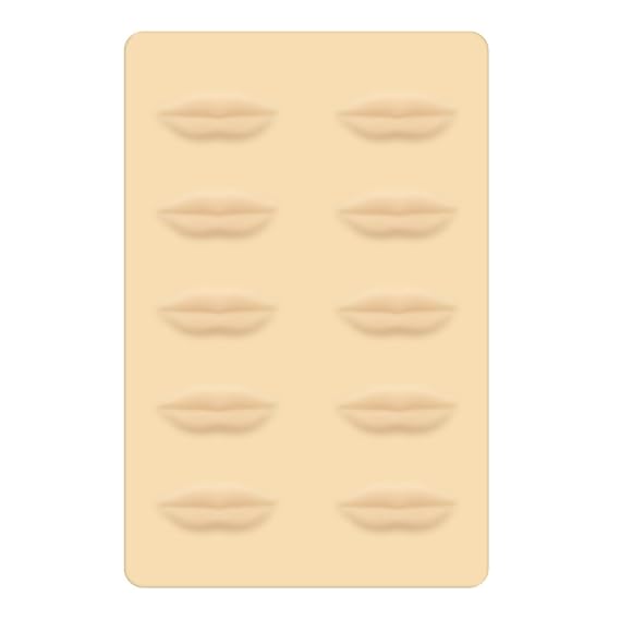 Tattoo Skin Practice 3D Microblading Practice Lips Skin Permanent Makeup Lips Silicone Skin Cosmetic Makeup Lips Tattoo Training (10 Lips)