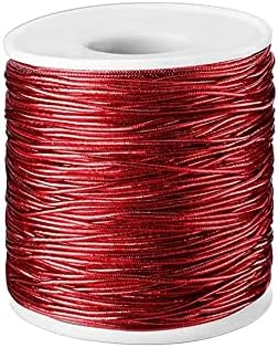 Red Elastic Metallic Stretch Cord for Present Gift Wrapping Ornament Hanging and Craft Making