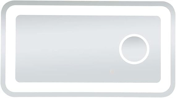 Elegant Decor Lux 20in x 36in Hardwired LED Mirror with Magnifier and Color Changing Temperature 3000K/4200K/6000K
