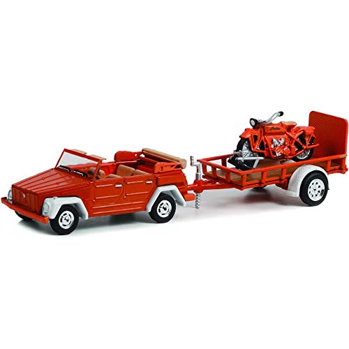 Greenlight 32260-C Hitch & Tow Series 26 - 1973 V-Dub Thing Type 181 and Utility Trailer with 1920 Scout 1:64 Scale Diecast