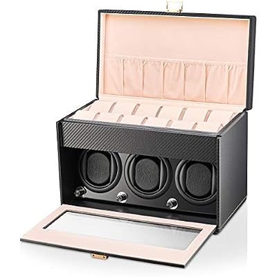 Watch Winder and Storage Box for Winding 3 Automatic Watches and 12 Watch Storage Space