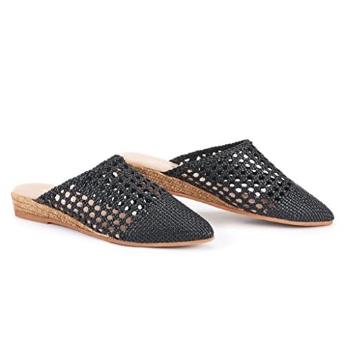 VISCATA Maset Rafia Wedge Slip-on Mule Espadrille Sandals Made in Spain