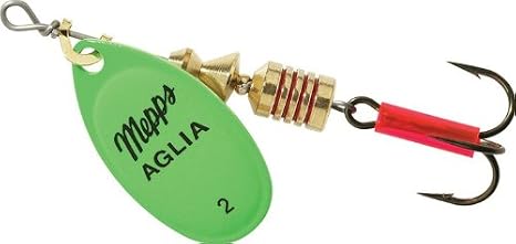 Mepps Aglia - Plain trbl, hot Green
