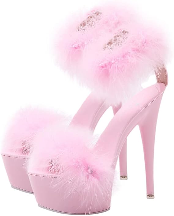 LIFKOME Women High Heel Sandals Strappy Evening Sandals for Dress Party and Spring Summer Wear Slip-on Heeled Sandals 9.25 X 6.10 X 3.22 in