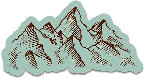 Mountain Outline - 8" Vinyl Sticker - for Car Laptop I-Pad - Waterproof Decal