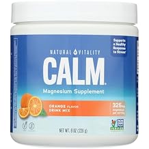 Natural Vitality Calm Magnesium Supplement, Anti-Stress Drink Mix Powder, Gluten Free, Vegan, Non-GMO, Orange, 8 oz