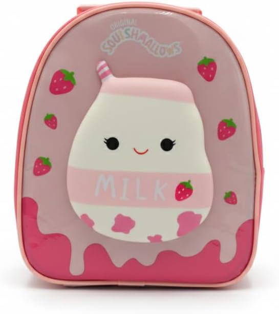 Squishmallows Amelie Egg-Shaped Kids Lunch Bag – Soft Foam Squishy Insulated Lunchbag, 25x21.5x9 cm – Cute Plush Cooler Tote for School, Travel & Snacks