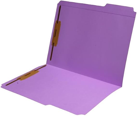 11 pt Lavender Folders, 1/3 Cut Top Tab - Assorted, Letter Size, Fastener Pos #1 and #3 (Box of 50)