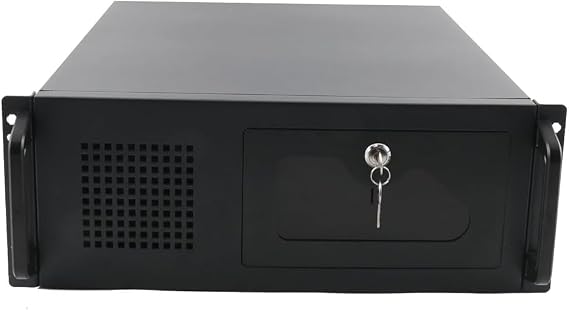 4U Server Chassis Server Case Rackmount Case 4U Wall Mount Network Server Cabinet with 7 x 3.5 HDD Drive Bays, 7 x PCI Slot & Locking Door Side Panels