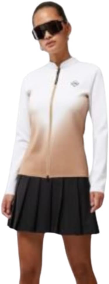 J. Lindeberg Womens Halo Full Zip Mid Layer Golf Jacket - Tiger Brown L