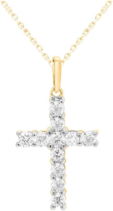 0.5 to 1 Carat Lab Grown Diamond Cross Silver