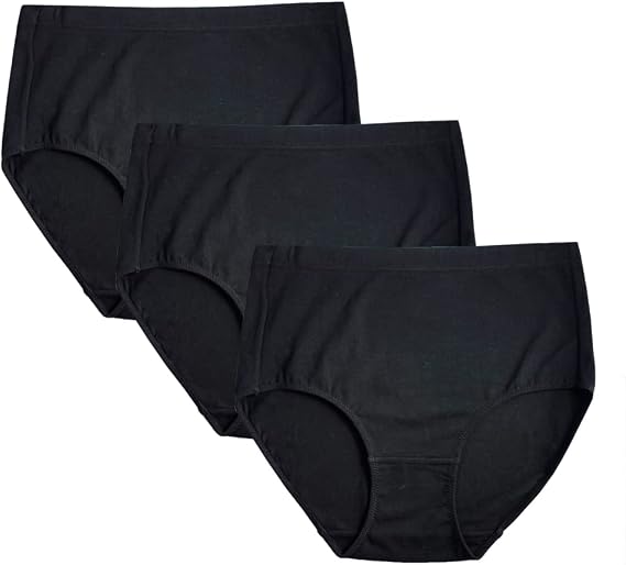 FEM Organic Cotton Underwear for Women Full Brief Women's Panties - 3 pk