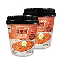 Yopokki Instant Rabokki Cup Korean Tteokbokki Rice Cakes with Ramen Noodles, Quick & Easy Korean Street Food, Asian Snacks for College Dorms (2 count, Sweet & Mild spices)