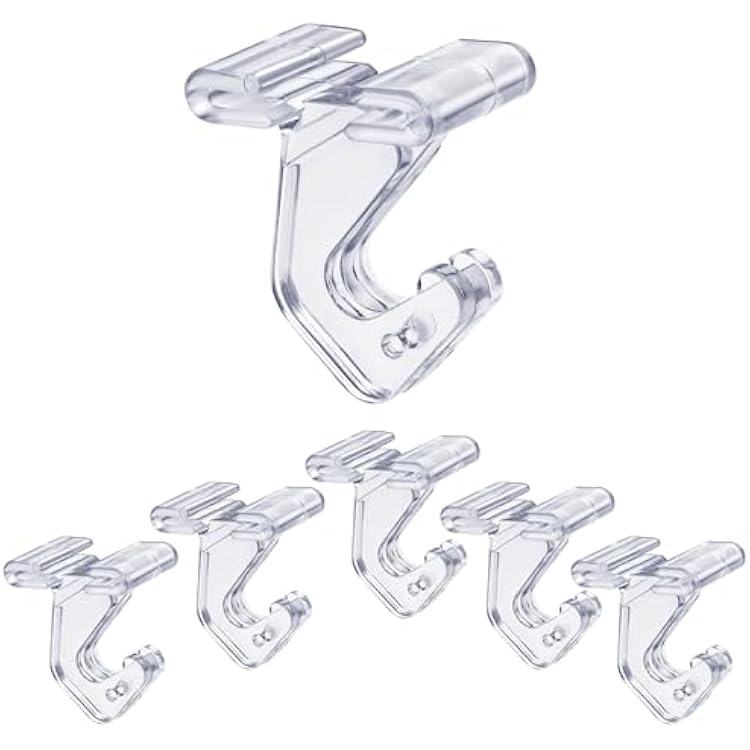 GlossyEnd Pack of 100 - Crystal Clear Hinged Polycarbonate Ceiling Hooks for Drop-Ceiling T-Bars, Holds up to 15 lbs. 1 W x 1 12H