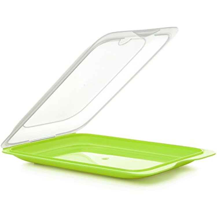 TATAY Cold Meat Containers for Fridge | Set of 3 Standard | Fridge Storage | Removable Lid, Stackable | Microwave, Freezer and Dishwasher Safe | BPA-Free, 17 x 3.2 x 25.2 cm, Colour Lime