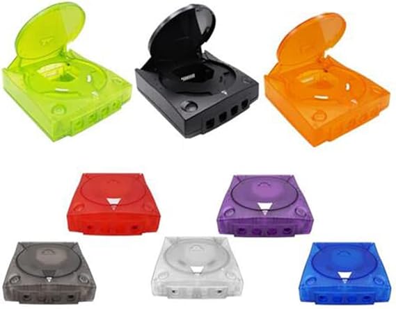 DC Retro Video Game Console Shell Case Holder Protective Box Plastic Housing Frame for SEGA Dreamcast (Black)