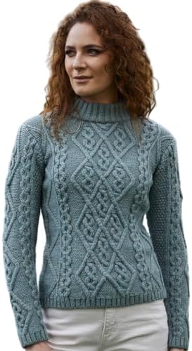 SAOL Wool Sweater for Women Ireland Cable Knitted Jumper