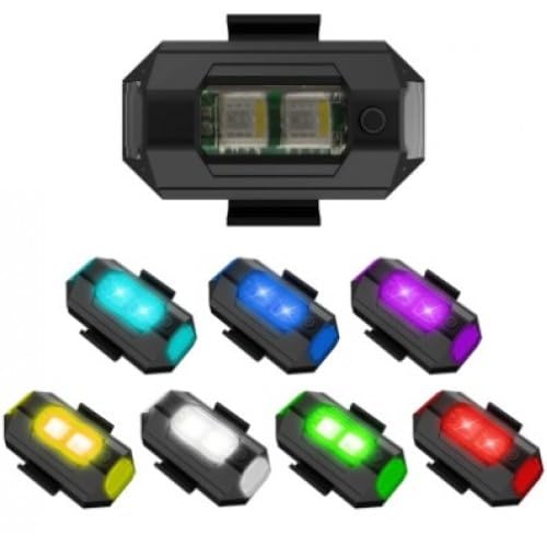 Bakgelal 7 Color USB Rechargeable Multi-Purpose Çakarlı LED Light | Night Visibility Lamp for Bicycle, Motorcycle, Drone, Pet and Security