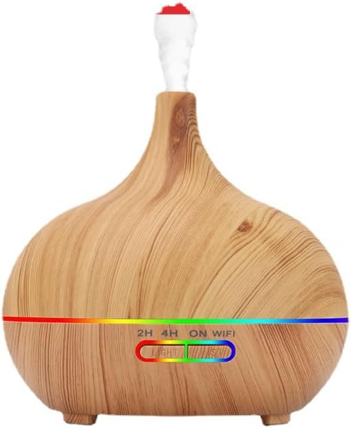 WiFi+Bluetooth Smart Essential Oil Diffuser Compatible with Alexa, Ultrasonic Aromatherapy Diffuser & Mist Humidifier with Voice & APP Remote Control, Schedule & Timer,RGB Light (US)