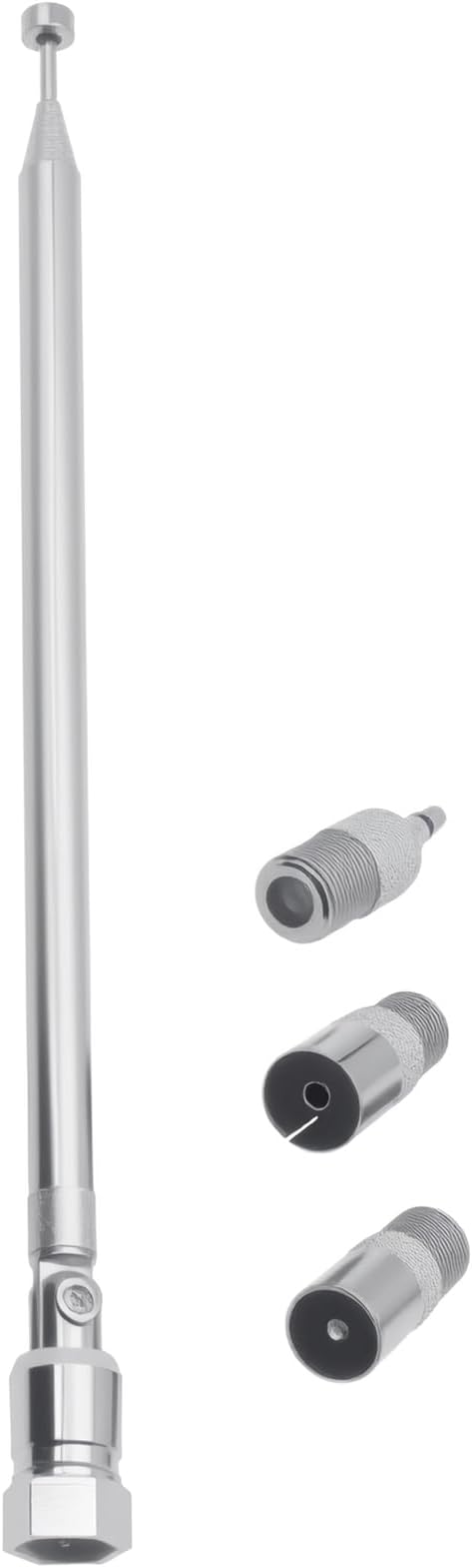 FDXGYH FM Telescopic Antenna Indoor 50 Ohm F Type Male Plug Connector with 3 Pcs Adapter for TV AM FM Radio HiFi AV Stereo Receiver