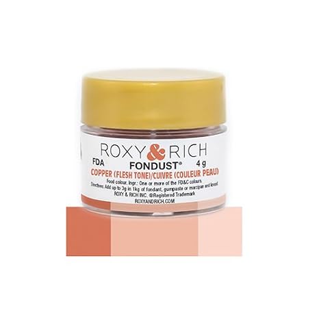 Roxy & Rich Fondust Powder Food Color, Copper (Fleshtone) 4 Grams