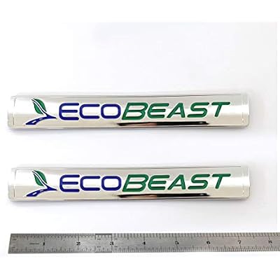 2pcs OEM Ecobeast Badge Emblem 3D Nameplate Replacement for SUV F150 Ecoboost Chrome 2011-2018 Genuine Parts 7.5 inches by 1.1 inches BL3Z-9942528-E