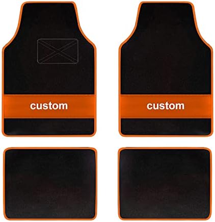 Custom Carpet Heavy Duty Set Automotive Fit for Qubo,Classic Car Floor Mat All Weather Floor Mats with Anti-Slip Heel Pad,Orange