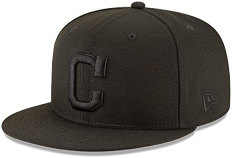 New Era Authentic Cleveland Indians C 9FIFTY Snapback Black On Black - OSFM