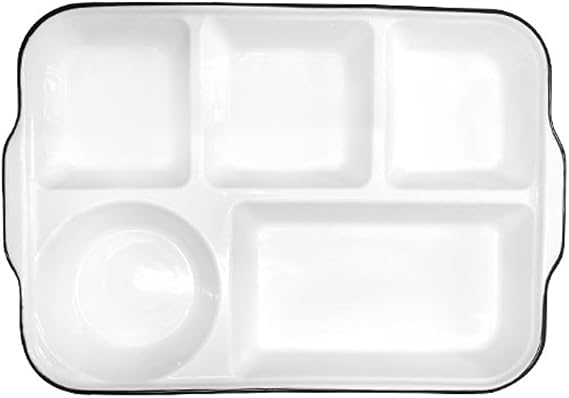 Divided Porcelain Sectional Plate, Portion Control for Adults Ceramic, Compartment Dinner Plate Perfect for Balanced Diet
