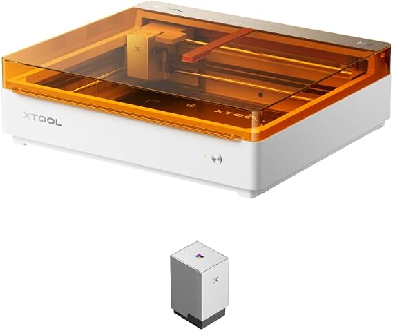 xTool M2 10W Diode Laser Engraving Cutting Machine Bundle with CMYK Inkjet Printing Module, Class 1 Enclosed Design with Smart Dual Camera for Wood, Acrylic, DIY Stickers & Personalized Gifts