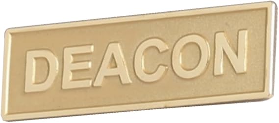 Church Badges - Pin-backed Church Leadership Badge - Safety Pin-backed Badges Reusable For Church Gatherings - Badge for Deacon - Brass