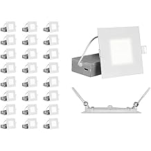 NICOR Lighting REL Selectable 4 in. Square Remodel LED Downlight Kit (24 Pack) (REL41120SSQWH-24PK), White