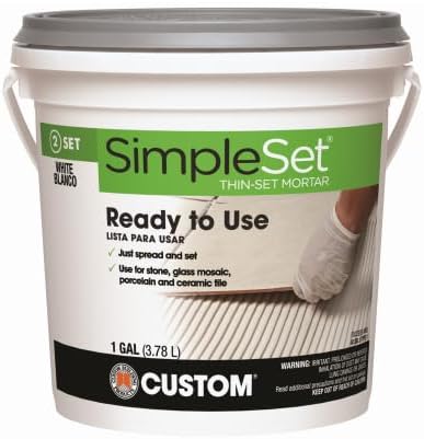 Simple Set STTSW1-2 1 Gallon White Pre-Mixed Tile & Stone Thin-Set Mortar