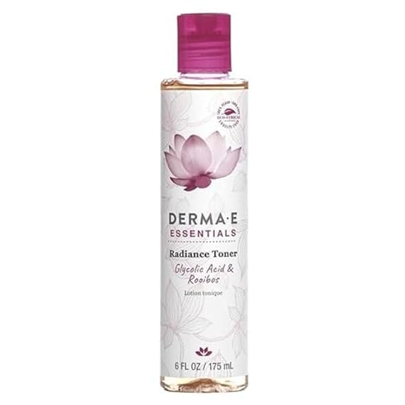 DERMA E Radiance Toner, 6 Fl Oz, Brightening & Exfoliating Toner for Face