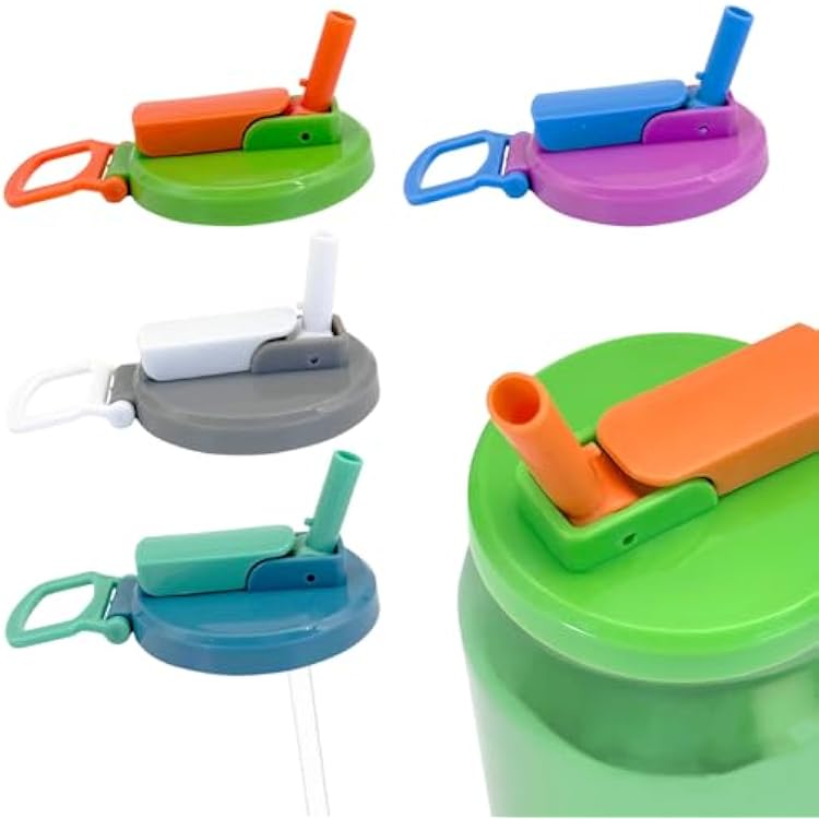 4 Pack Soda Can Lids with Straws, Reusable Silicone Straws Soda Can Covers Fit Standard Cans, Airtight Seal Spill-Proof Drinking Pop Tops for Canned Beverage Energy Drink Juice Coca Seltzer