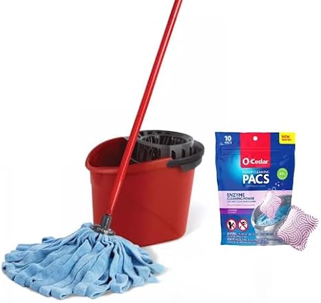 O-Cedar Quickwring Bucket & MF Cloth Mop + 1 Lavender PAC (Variety Pack)