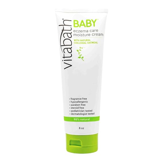 Vitabath Baby Eczema Care Moisture Cream, 98% Natural, Oatmeal, 8 oz
