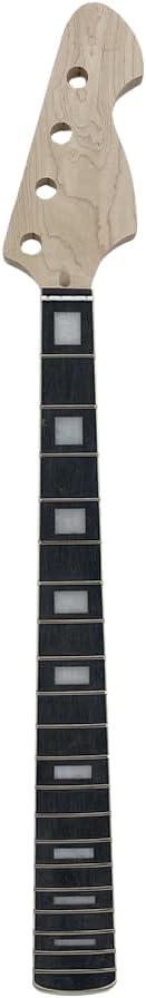 Bass Guitar Neck 20Fret 30Inch Maple Rosewood Fretboard Block Inlay Unfinished Bolt On Guitar Replace