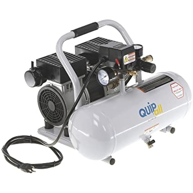 Quipall 2-1-SIL-AL 1 HP 2 Gallon Oil-Free Hotdog Air Compressor