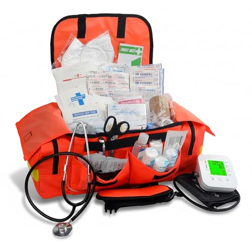 EMT 1st 362 Pcs Emergency Responder First Aid Kit with 40 Unique Items & First Aid Guide Book, Large First aid kit for car, Travel & Home - Emergency Bag for Hiking, Camping, Backpacking and Outdoor