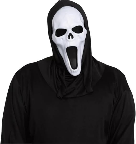 Halco Morris Costumes - Adult Ghost Face Banshee Mask with Black Shroud - One Size