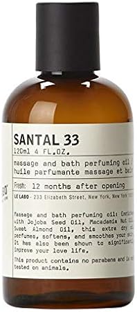 Le Labo Santal 33 Massage and Bath Perfuming Oil 4 oz.