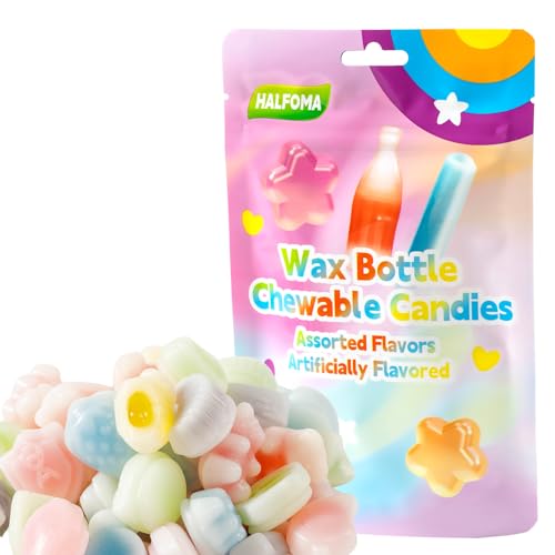 Wax Bottle Chewing Candy, Mixed with Various Fruit Flavors,64 Candies,120g