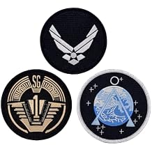 Stargate SG-1 Costume Patch 3pc Bundle Embroidered Patch (Hook Fastener Backing P97)