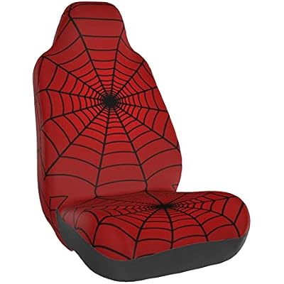 Red Spider Web Car Seat Cover, Full Set Front Bucket The Car Chair Cover Protectors Accessories