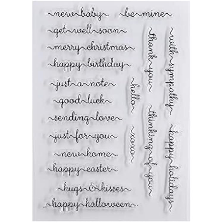 Words Merry Christmas Get Well Soon Happy Birthday Easter Hugs Kisses Clear Stamps for Card Making Decoration and DIY Scrapbooking 2111559