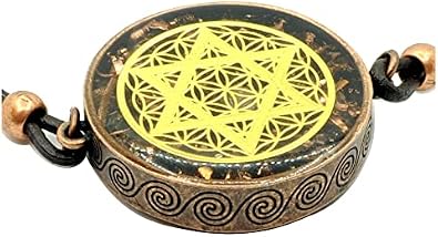 Star of David & Flower of Life Orgone Pendant with Obsidian